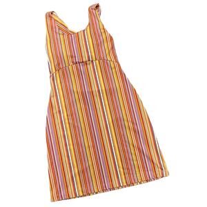 STONEWEAR DESIGNS | sz S Women's Orange Multi Stripe Cross Back Tank Dress